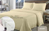 NNEDSZ Comfort Bamboo Blend Sheet Set 1000TC and Bamboo Pillows 2 Pack Ultra Soft Queen Ivory