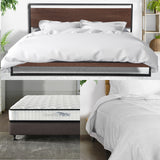 NNEDSZ  Bed Frame + Comforpedic Mattress + 250GSM Bamboo Quilt Package Deal Set - King
