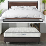 NNEDSZ  Wood Bed Frame With Comforpedic Mattress Package Deal Bedroom Set - King - White  Brown