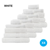 NNEDSZ  Comfort 20 Piece Cotton Bamboo Towel Bundle Set 450GSM Luxurious Absorbent - White