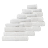 NNEDSZ  Comfort 20 Piece Cotton Bamboo Towel Bundle Set 450GSM Luxurious Absorbent - White