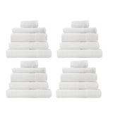 NNEDSZ  Comfort 20 Piece Cotton Bamboo Towel Bundle Set 450GSM Luxurious Absorbent - White