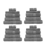 NNEDSZ Royal Comfort 20 Piece Cotton Bamboo Towel Bundle Set 450GSM Luxurious Absorbent - Charcoal
