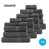 NNEDSZ Royal Comfort 20 Piece Cotton Bamboo Towel Bundle Set 450GSM Luxurious Absorbent - Granite