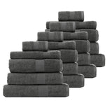 NNEDSZ Royal Comfort 20 Piece Cotton Bamboo Towel Bundle Set 450GSM Luxurious Absorbent - Granite