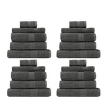 NNEDSZ Royal Comfort 20 Piece Cotton Bamboo Towel Bundle Set 450GSM Luxurious Absorbent - Granite