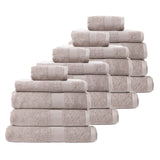 NNEDSZ  Comfort 20 Piece Cotton Bamboo Towel Bundle Set 450GSM Luxurious Absorbent - Champagne