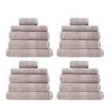NNEDSZ  Comfort 20 Piece Cotton Bamboo Towel Bundle Set 450GSM Luxurious Absorbent - Champagne