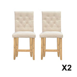 NNEDSZ  Decor Hamptons Barstool Cream Chairs Kitchen Dining Chair Bar Stool - Two Pack - Cream