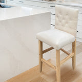 NNEDSZ  Decor Hamptons Barstool Cream Chairs Kitchen Dining Chair Bar Stool - Two Pack - Cream