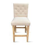 NNEDSZ  Decor Hamptons Barstool Cream Chairs Kitchen Dining Chair Bar Stool - Two Pack - Cream