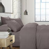NNEDSZ 1500 Thread Count 6 Piece Combo And 2 Pack Duck Feather Down Pillows Bedding Set - Queen - Dusk Grey