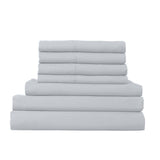 NNEDSZ 1500 Thread Count 6 Piece Combo And 2 Pack Duck Feather Down Pillows Bedding Set - Queen - Indigo