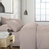 NNEDSZ 1500 Thread Count 6 Piece Combo And 2 Pack Duck Feather Down Pillows Bedding Set - Queen - Stone