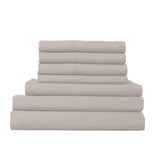 NNEDSZ 1500 Thread Count 6 Piece Combo And 2 Pack Duck Feather Down Pillows Bedding Set - Queen - Stone