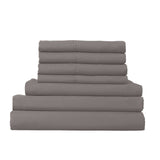 NNEDSZ 1500 Thread Count 6 Piece Combo And 2 Pack Duck Feather Down Pillows Bedding Set - King - Dusk Grey