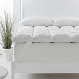 NNEDSZ  Comfort 1800GSM Duck Feather Down Topper And 1000GSM 2 Duck Pillows Set - Single - White