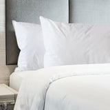 NNEDSZ  Comfort 1800GSM Duck Feather Down Topper And 1000GSM 2 Duck Pillows Set - King - White