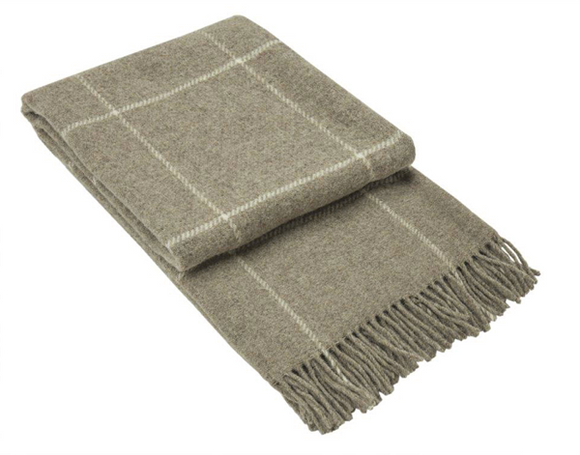 NNEDSZ Throw - 100% NZ Wool - Beige Striped
