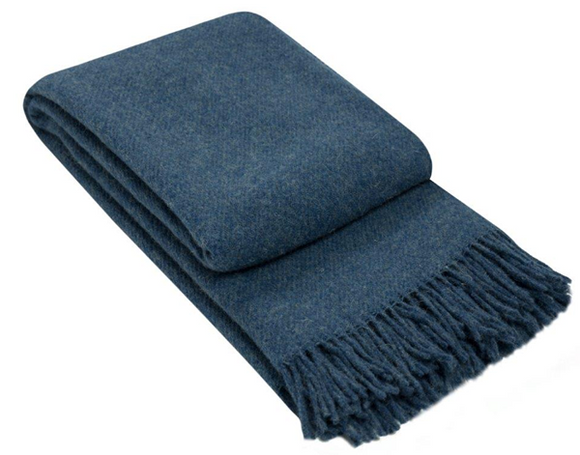 NNEDSZ Throw - 100% NZ Wool - Navy