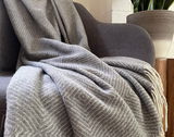 NNEDSZ Throw - Merino Wool Blend - Light Grey