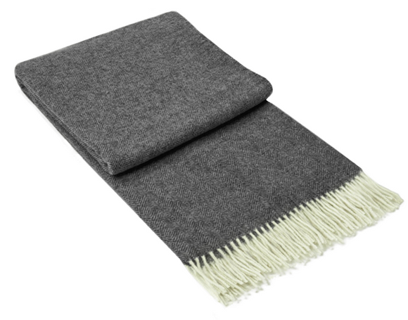 NNEDSZ Throw - Merino Wool Blend - Dark Grey