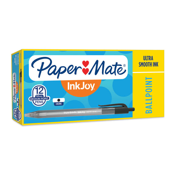 NNEDSZ PAPER MATE InkJoy 100RT Ball Pen Black Box of 12