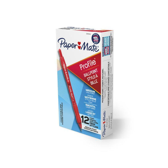 NNEDSZ PAPER MATE Profile Ball Pen 1.0mm Red Box of 12