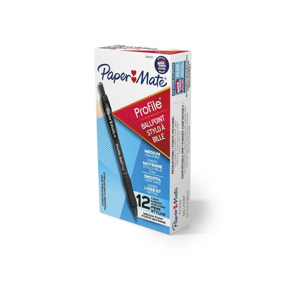 NNEDSZ PAPER MATE Profile Ball Pen 1.0mm Black Box of 12