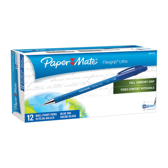 NNEDSZ PAPER MATE Flex Grip Ball Pen 1.0mm Blu Box of 12