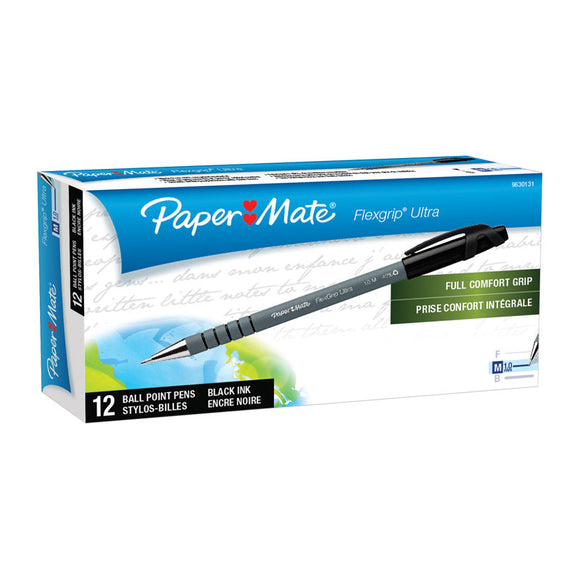 NNEDSZ PAPER MATE Flex Grip Ball Pen 1.0mm Black Box of 12