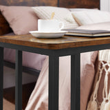 NNEDSZ Coffee Table with Steel Frame and Castors Rustic Brown and Black