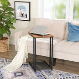 NNEDSZ Bedside Table with Mesh Shelf, Rustic Brown