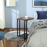 NNEDSZ Bedside Table with Mesh Shelf, Rustic Brown