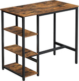 NNEDSZ Dining Table with 3 Shelves and Industrial Style Stable Steel Structure,  109 x 60 x 100 cm, Rustic Brown