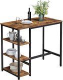 NNEDSZ Dining Table with 3 Shelves and Industrial Style Stable Steel Structure,  109 x 60 x 100 cm, Rustic Brown