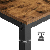 NNEDSZ Bar Table with Solid Metal Frame and Wood Look, 120 x 60 x 90 cm