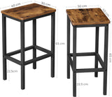 NNEDSZ Bar Set Stools of 2 Bar Chairs, Rustic Brown