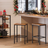NNEDSZ Bar Set Stools of 2 Bar Chairs, Rustic Brown