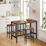 NNEDSZ Bar Set Stools of 2 Bar Chairs, Rustic Brown
