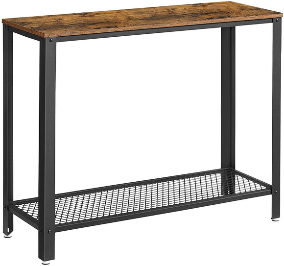 NNEDSZ Console Table Metal Frame Rustic Brown