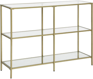NNEDSZ 3-Tier Tempered Glass Sofa Table Modern Storage Shelf