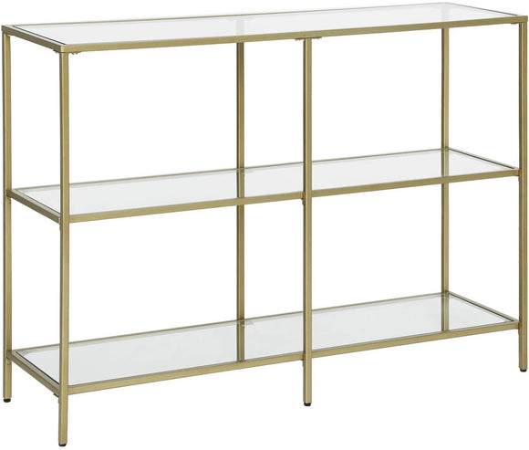 NNEDSZ 3-Tier Tempered Glass Sofa Table Modern Storage Shelf