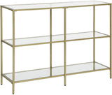 NNEDSZ 3-Tier Tempered Glass Sofa Table Modern Storage Shelf