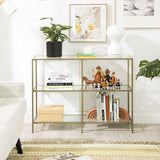 NNEDSZ 3-Tier Tempered Glass Sofa Table Modern Storage Shelf