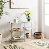 NNEDSZ 3-Tier Tempered Glass Sofa Table Modern Storage Shelf