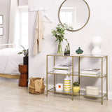 NNEDSZ 3-Tier Tempered Glass Sofa Table Modern Storage Shelf