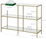 NNEDSZ 3-Tier Tempered Glass Sofa Table Modern Storage Shelf
