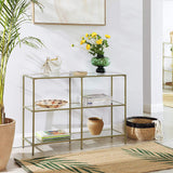 NNEDSZ 3-Tier Tempered Glass Sofa Table Modern Storage Shelf