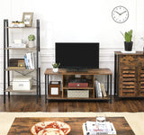 NNEDSZ TV Console Unit with Open Storage Rustic Brown and Black Industrial